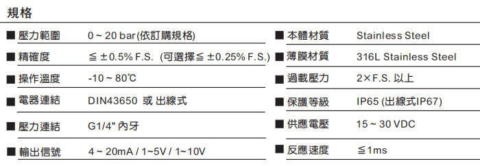 規(guī)格